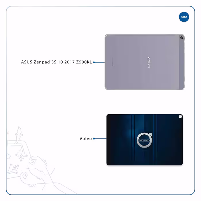 برچسب پوششی ماهوت مدل Volvo مناسب برای تبلت ایسوس Zenpad 3S 10 2017 Z500KL