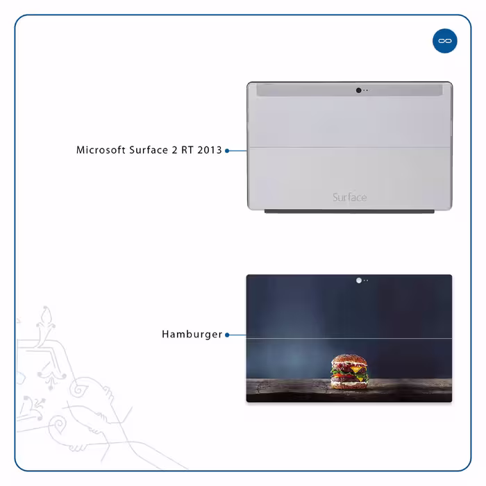 برچسب پوششی ماهوت مدل Hamburger مناسب برای تبلت مایکروسافت Surface 2 RT 2013