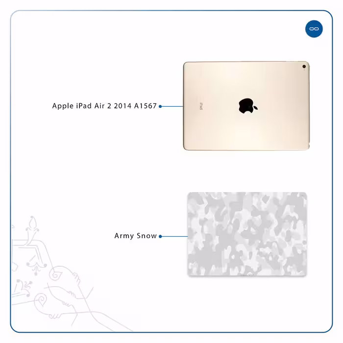 برچسب پوششی ماهوت مدل Army-Snow مناسب برای تبلت اپل iPad Air 2 2014 A1567
