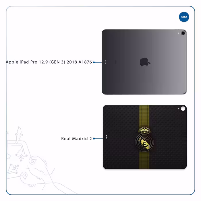 برچسب پوششی ماهوت مدل Real-Madrid-2 مناسب برای تبلت اپل iPad Pro 12.9 (GEN 3) 2018 A1876