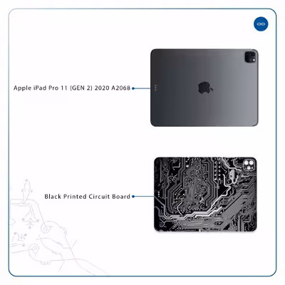 برچسب پوششی ماهوت مدل Black Printed Circuit Board مناسب برای تبلت اپل iPad Pro 11 (GEN 2) 2020 A2068