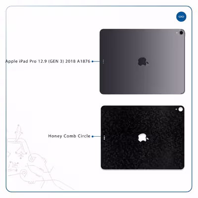 برچسب پوششی ماهوت مدل Honey-Comb-Circle مناسب برای تبلت اپل iPad Pro 12.9 (GEN 3) 2018 A1876