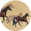 بشقاب دیوارکوب سفالی مدل اسب مجموعه 3 عددی