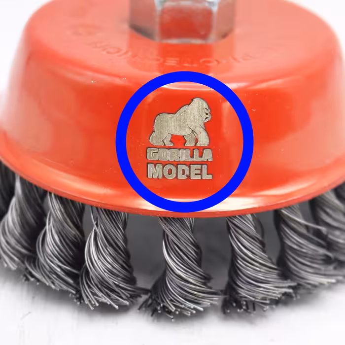 فرچه سیمی کاسه ای بافته مدل گوریلا کد YP-BAFTEH-125MM