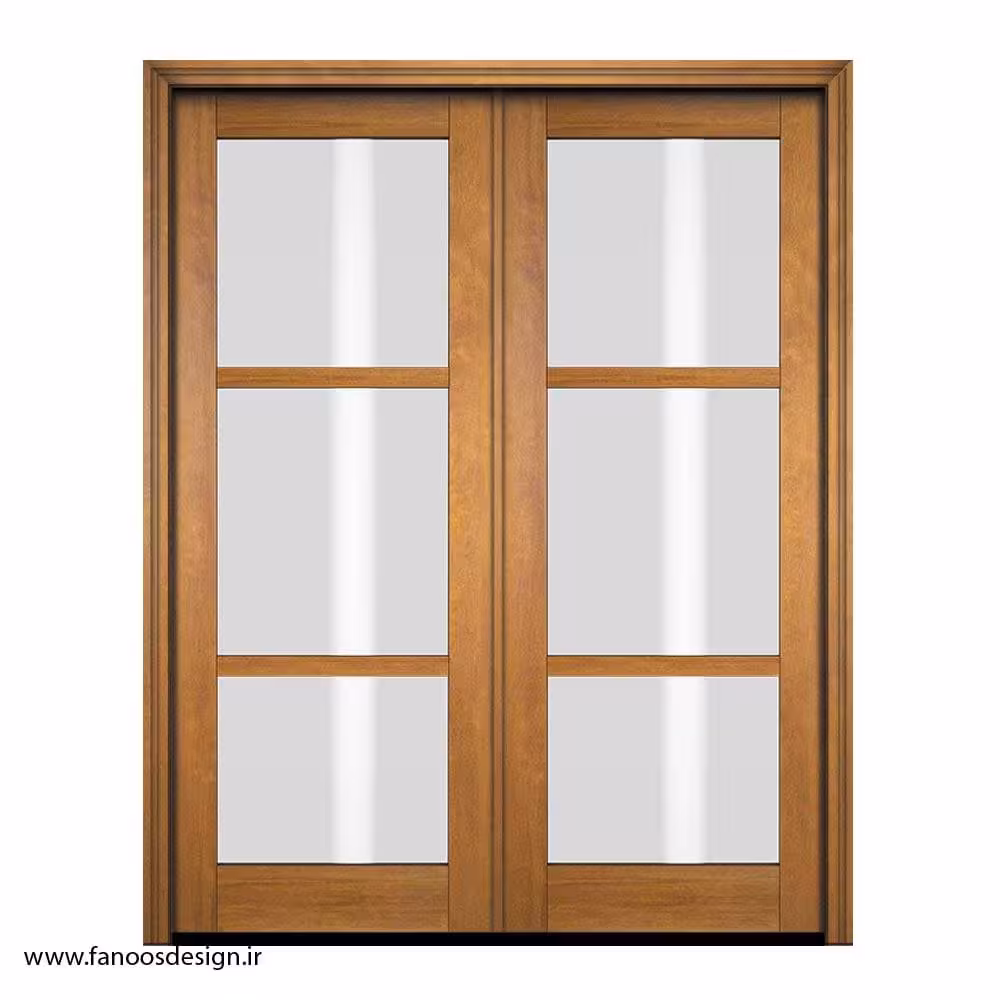 درب شیشه‌خور دوبل لولایی برای نشیمن کد 1125