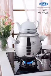 کتری و قوری استیل توپی ریور RIVER کد 2142 نقره ای