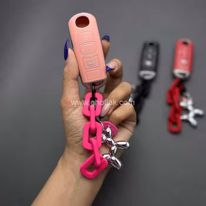 کاور ریموت مزدا 3 کیلس طرح چرم با بند ست سگ بادکنکی