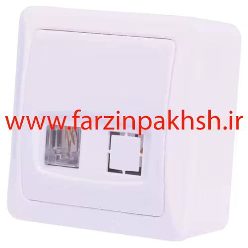 پریز تک سوکت تلفن دو خط روکار دلند مدل سیلور