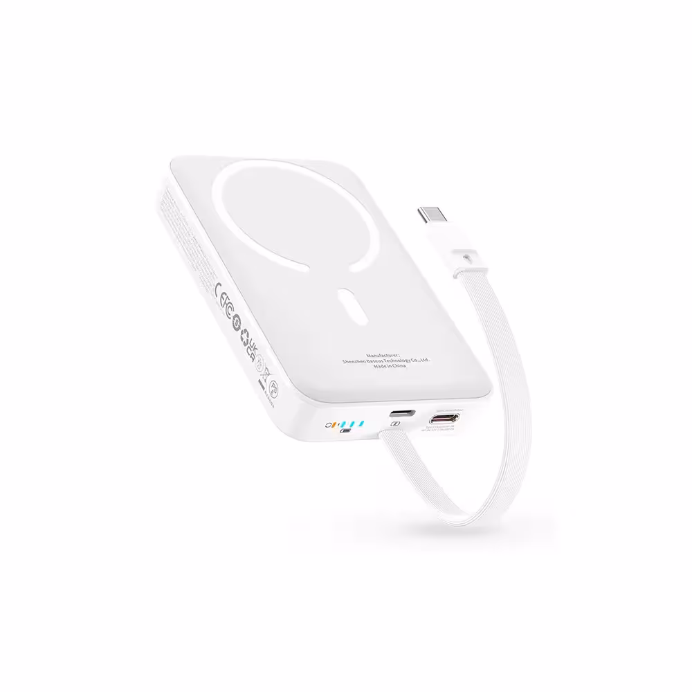 پاوربانک بیسوس مدل Magnetic & Cable 30W با ظرفیت 10000 میلی آمپر ساعت