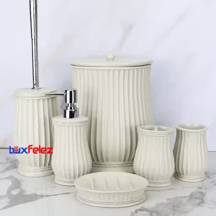 ست سرویس بهداشتی رزین راحیل کد 27شش پارچه