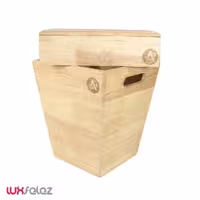 ست سطل و جا دستمال عروس نوین مدل چوبی