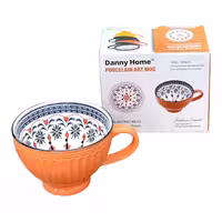 فنجان لته‌خوری دنی‌هوم (Danny Home) طرح شیاردار نارنجی داخل بوهمی