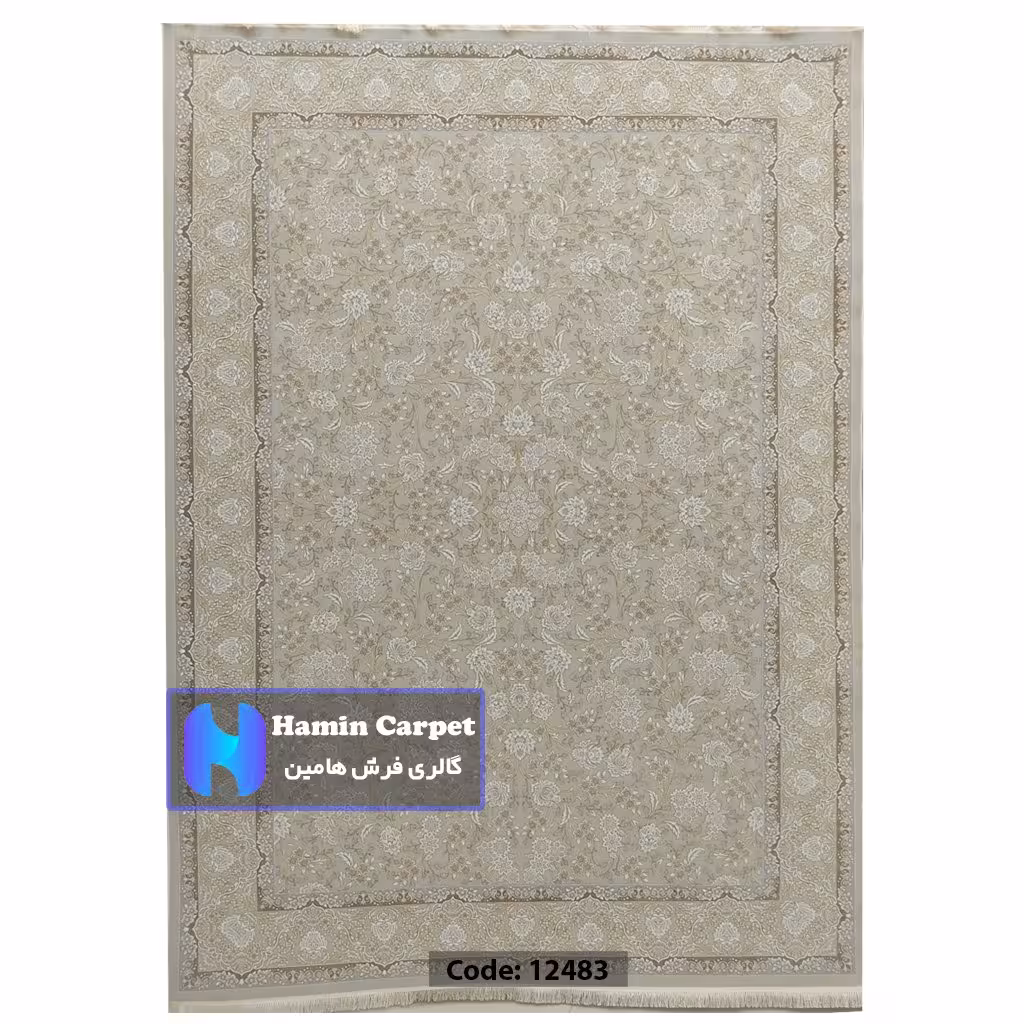 فرش 12 متری 1200 شانه تراکم 3600 نخ اکلریک گل برجسته کد AR12483