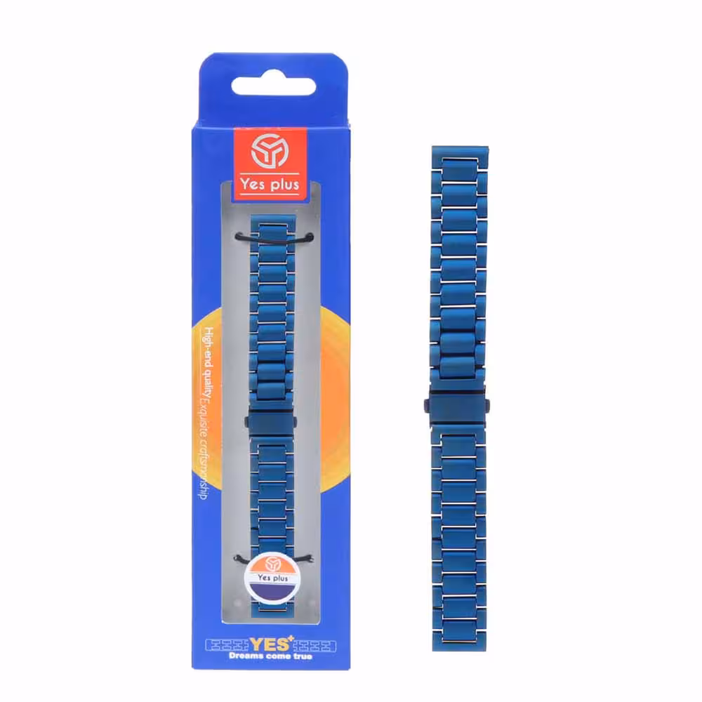 بند اورجینال رولکسی 3Bead سایز 18 میلیمتری-رنگ آبی کاربنی