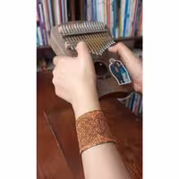 دستبند پارچه ای از مجموعه : قهوه ای عسلی طرح دار