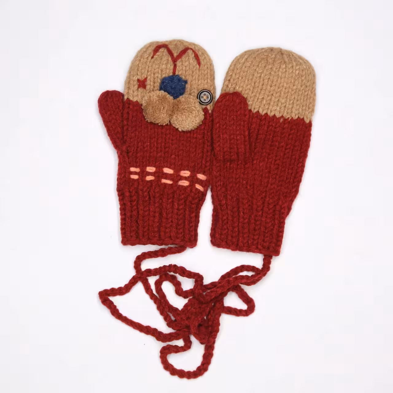 دستکش بافت فانتزی پم دار گربه