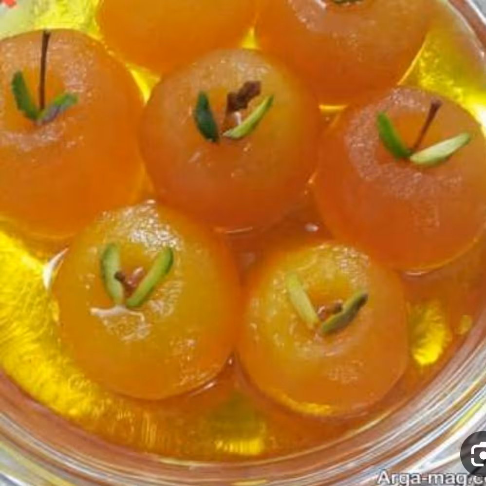 مرباسیب زعفرانی خانگی نیم کیلویی طبیعی 