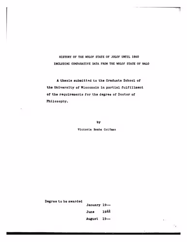 خرید و دانلود نسخه کامل کتاب History of the Wolof state of Jolof until 1860 including comparative data from the Wolof state of Walo