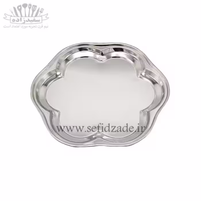 سینی استیل شش قل ساده 23 سانتی