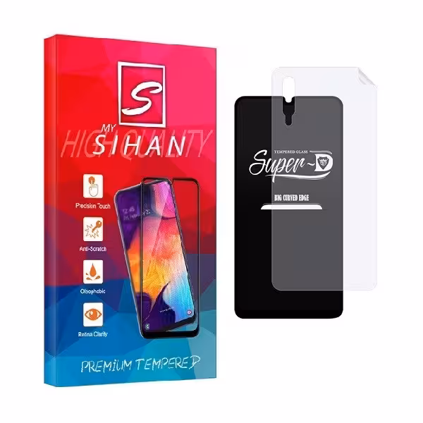 محافظ صفحه نمایش مای سیحان مدل 2SN-Gls مناسب برای گوشی موبایل سامسونگ Galaxy A50 به همراه محافظ پشت گوشی