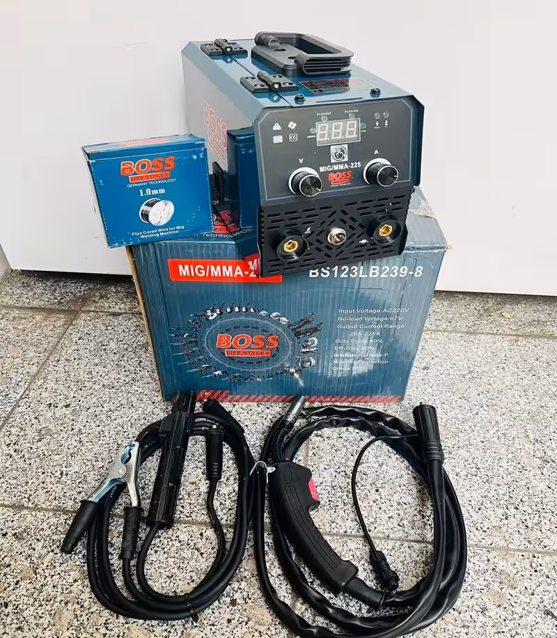 دستگاه جوش اینورتر CO2 225 باس BOSS دوکاره بدون نیاز به گاز مدل MIG225