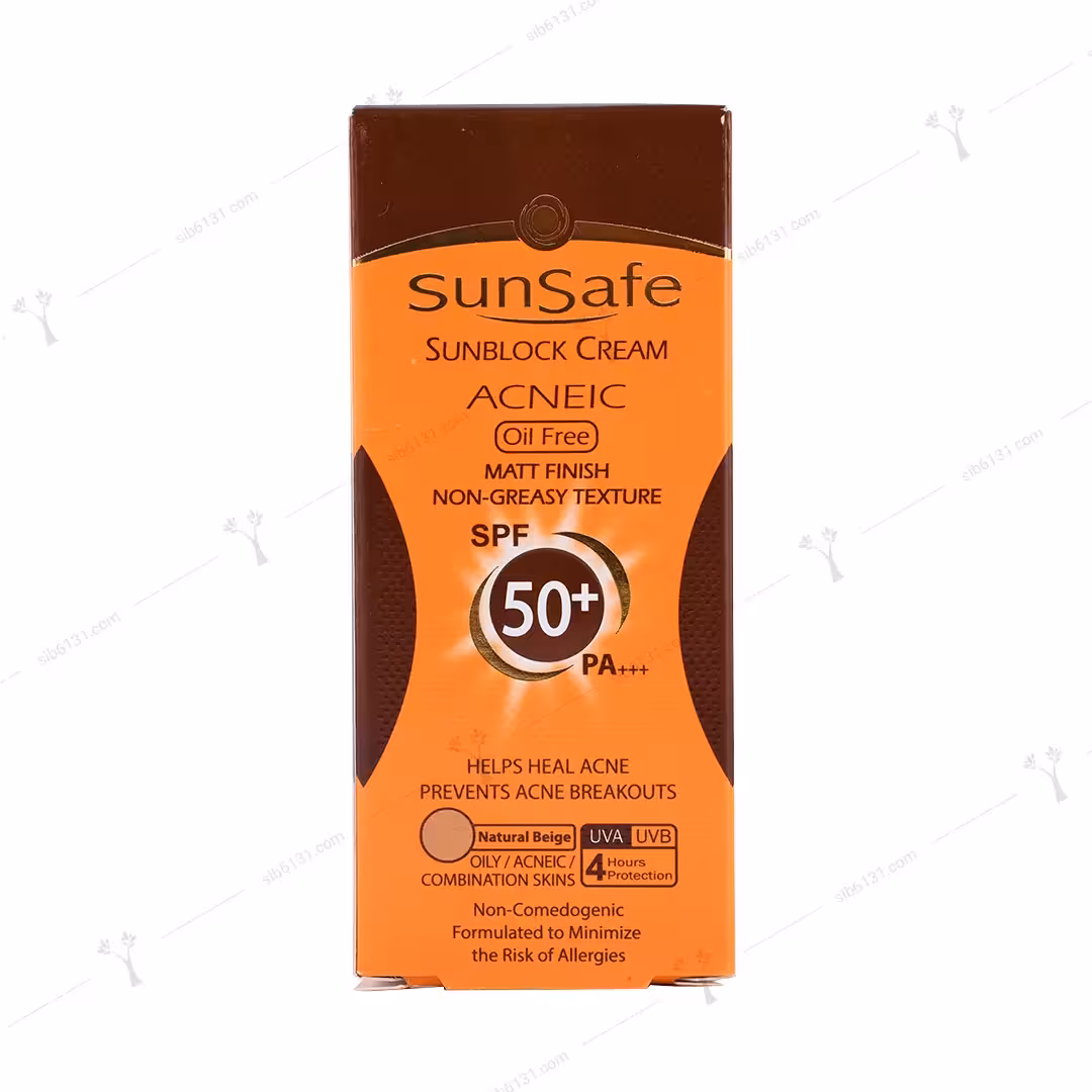 کرم ضد آفتاب سان سیف فاقد چربی spf 50 بژ طبیعی 50 میلی لیتری