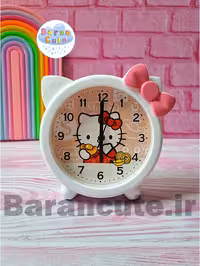 ساعت رومیزی  فانتزی کودک زنگ دار طرح کیتی پاپیون قرمز