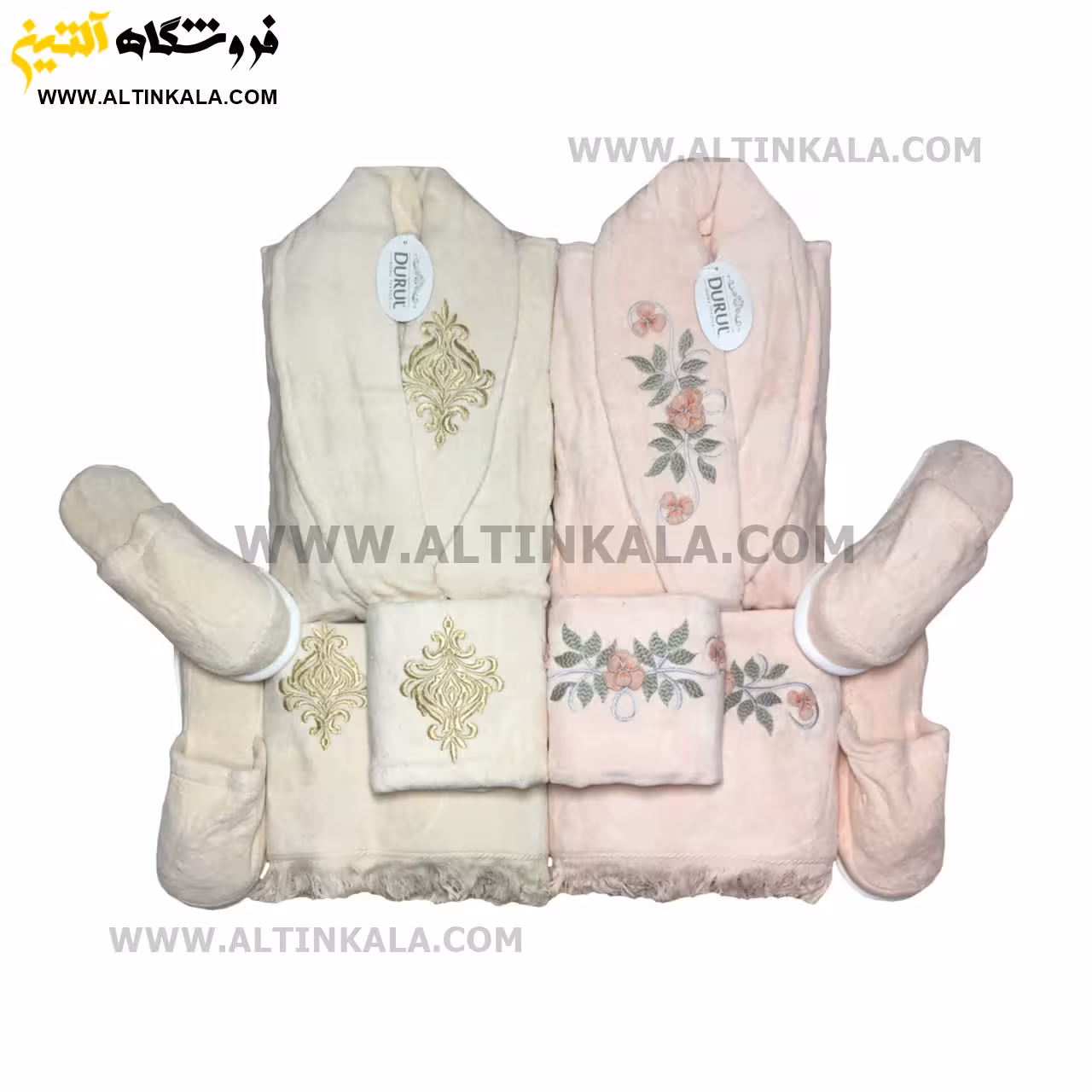 سرویس حوله عروس و داماد 10تکه گلدوزی DURUL