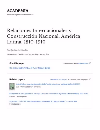 خرید و دانلود نسخه کامل کتاب Relaciones Internacionales y Construcción Nacional: América Latina, 1810-1910