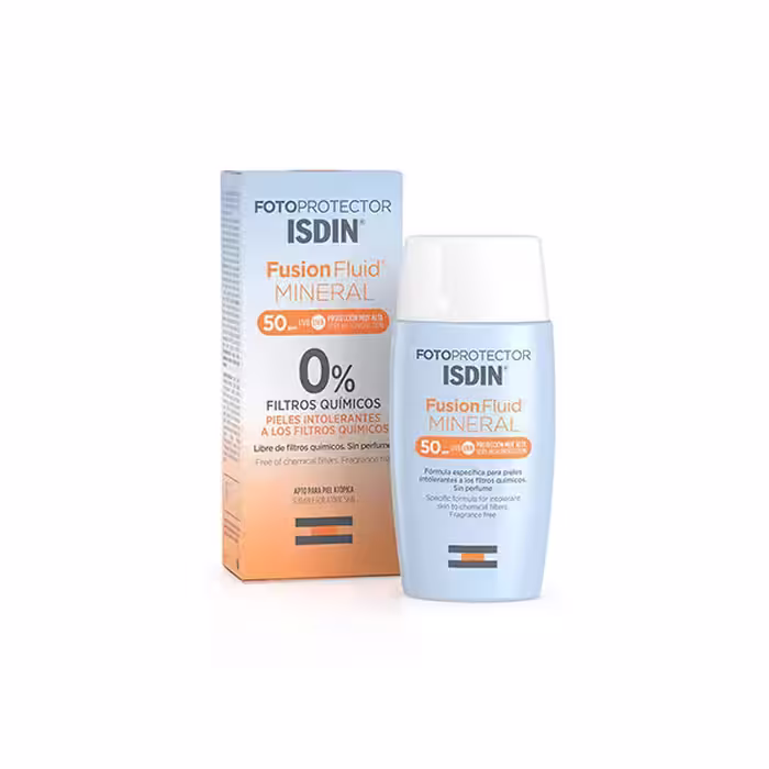 کرم ضد آفتاب ایزدین مدل فیوژن فلوئید مینرال SPF50