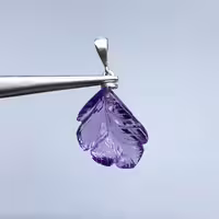 پلاک پین نقره نگین آمتیست بنفش برزیل اصل