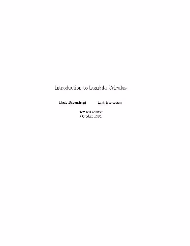 خرید و دانلود نسخه کامل کتاب Introduction to Lambda Calculus