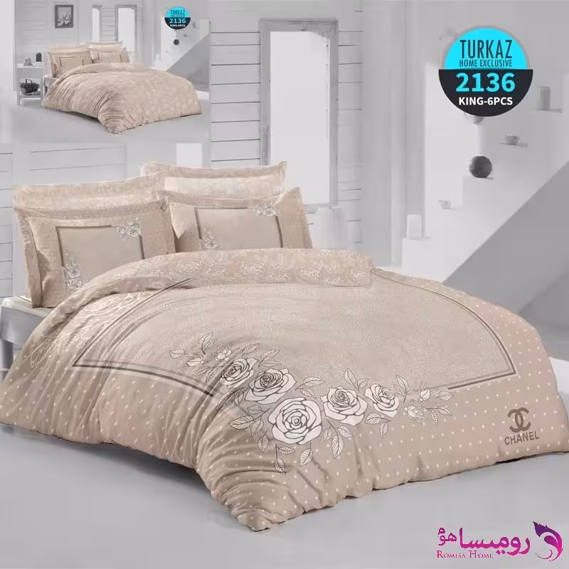 قیمت و خرید روتختی طرح CHANEL دونفره برند ترکاز کد 2136