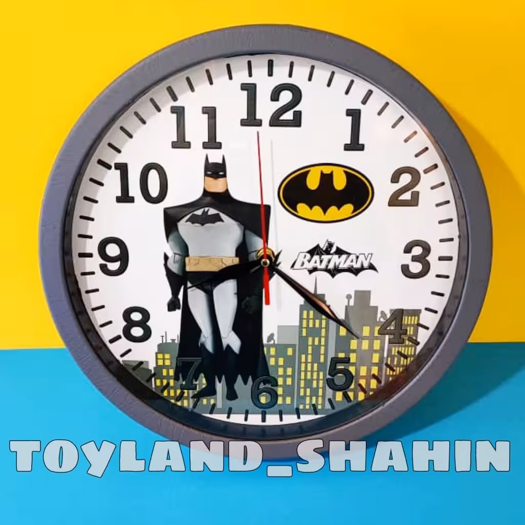 ساعت دیواری طرح بتمن،ساعت بتمن، ساعت کودک، اکسسوری کودک، بت من