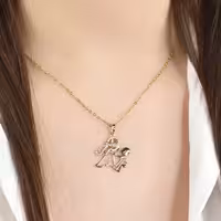 گردنبند مادر فرزندی برند ژوپینگ با زنجیر استیل 45 سانتی کد 9571
