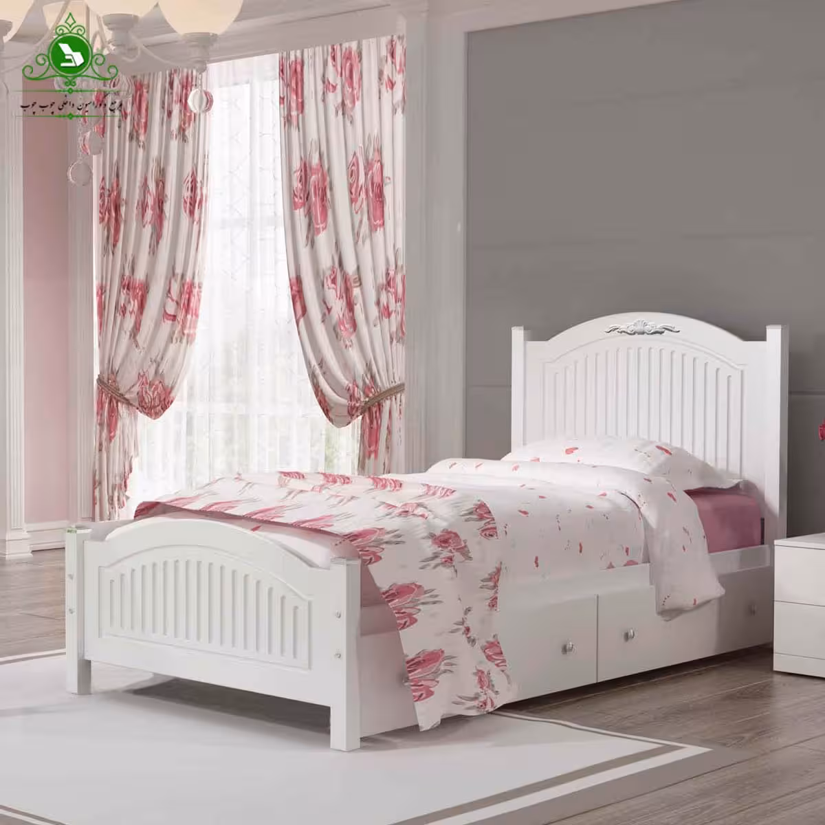 تخت خواب یک نفره MDF وکیوم مدل آرتا