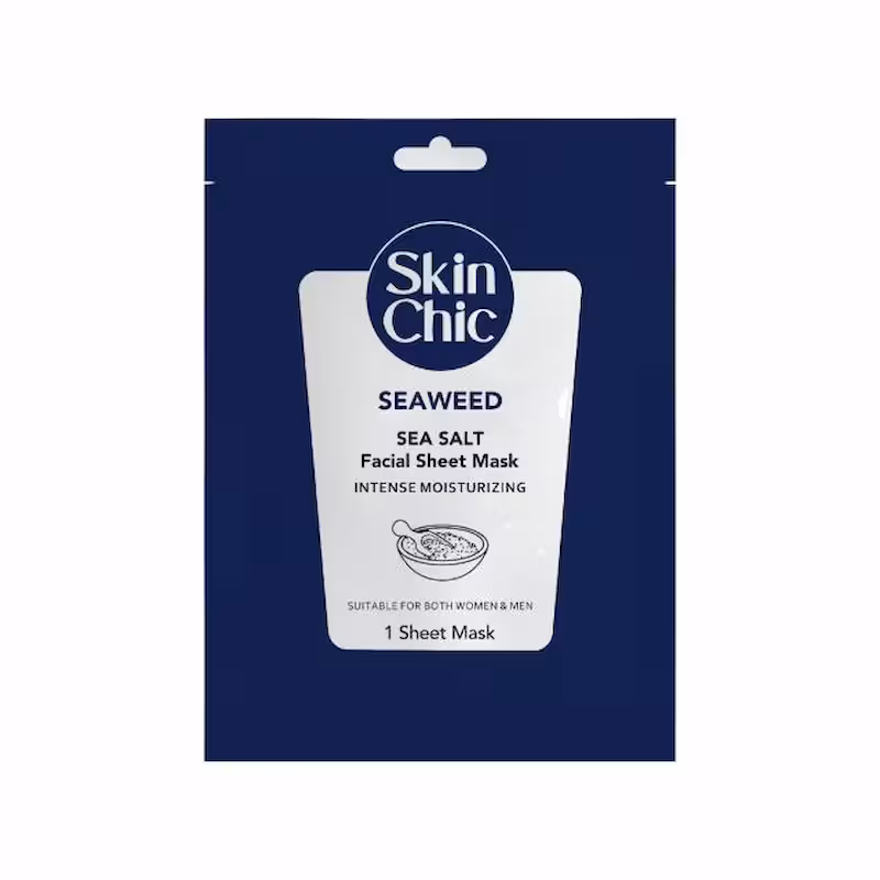 ماسک صورت ورقه ای حاوی عصاره نمک دریایی و جلبک دریایی اسکین شیک حجم 25 میلی لیتر (بسته سه عددی)