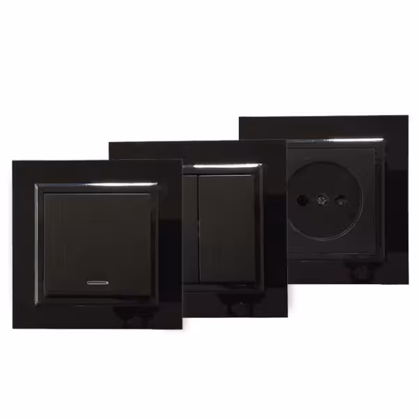 کلید و پریز برلیان پلکسی مشکی