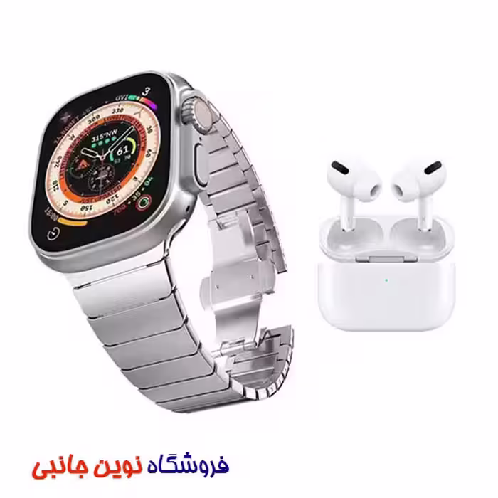 پک ساعت هوشمند همراه ایرپاد ویسمی مدل WS-80 Ultra2 دارای 7 بند ا Wisme WS-80 Ultra2 Smart watch 7 2 Seven Plus One (تک/عمده)