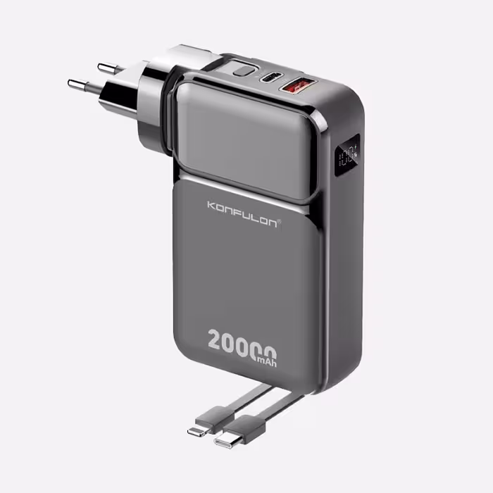 پاور بانک کانفلون 20000mAh فست شارژ به همراه آداپتور برق مدل Konfulon A57Q