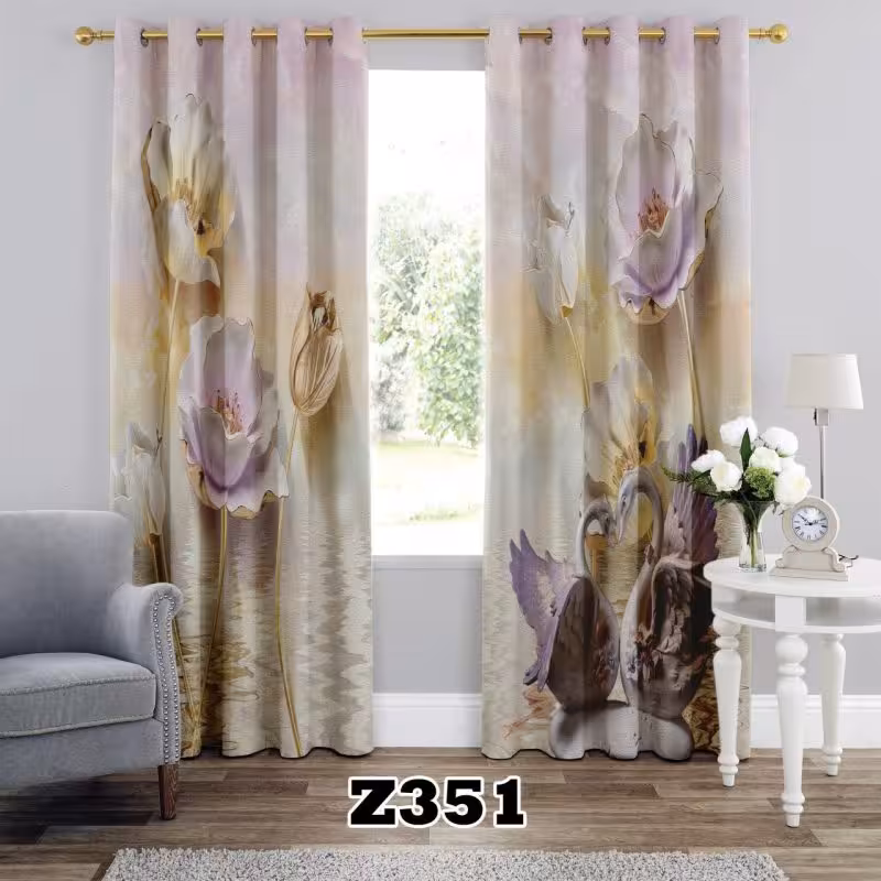 پرده سه بعدی طرح گل