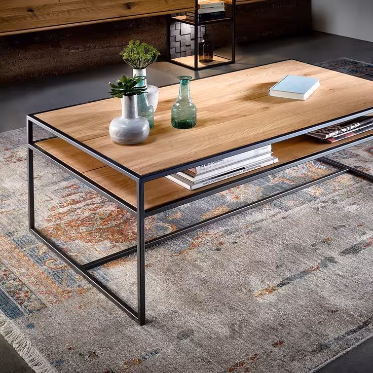 میز جلو مبلی چوب و فلز کد روستیک  8585