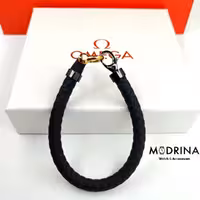 دستبند امگا مشکی رزگلد مستر OMEGA