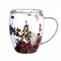لیوان دوجداره طرح گل خشک کد 22