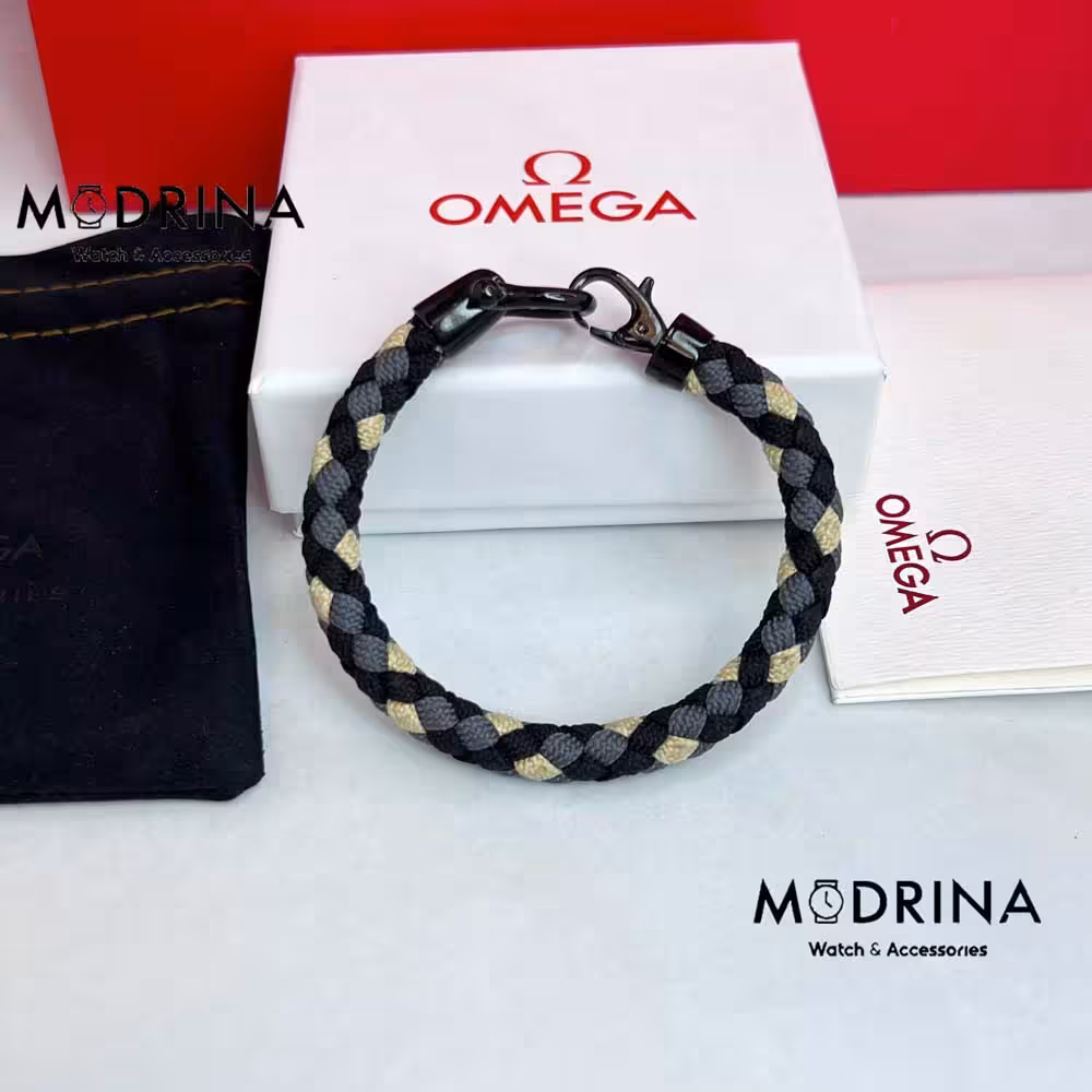 دستبند امگا کنفی رنگی قفل مشکی مستر OMEGA BRACELET