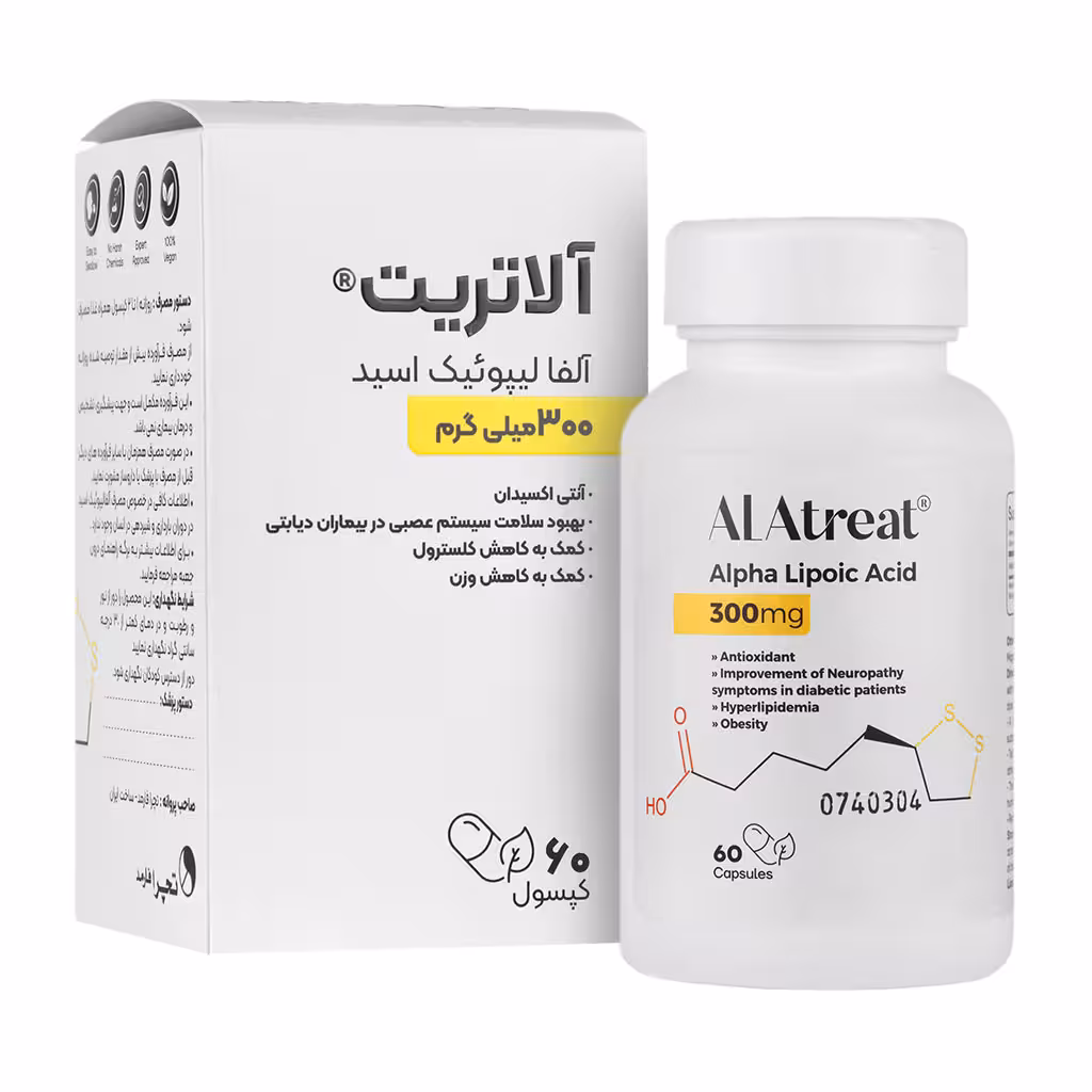 کپسول آلاتریت تچرا فارمد حاوی 300 میلیگرم آلفا لیپوئیک اسید | Tachra Pharmed Alatreat