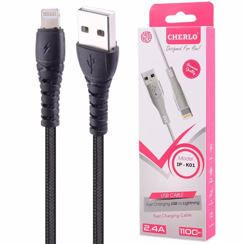 کابل آیفونی فست شارژ Cherlo IP-K01 2.4A 1.1m