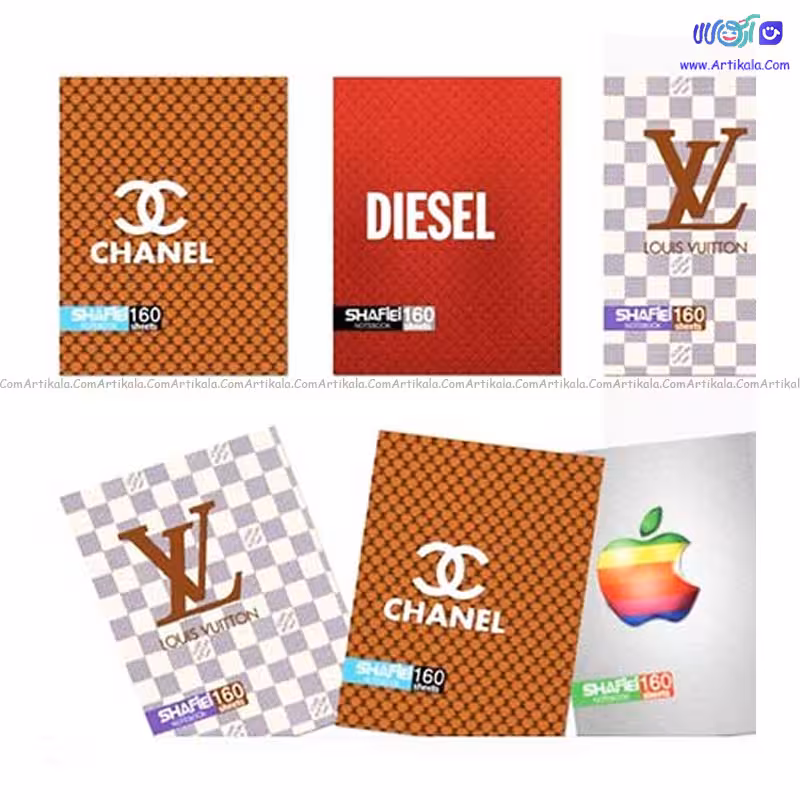 دفتر سیمی 160 برگ خط دار جلد ضخیم شفیعی کد 50