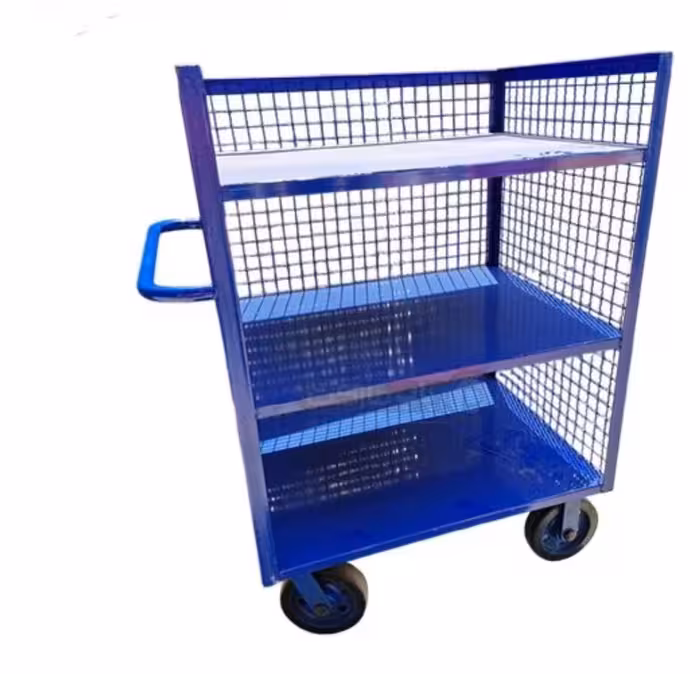 ترولی فوق سنگین ابزار سه طبقه با چرخ پاترولی