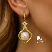 گوشواره مروارید مولتی کالر ترک